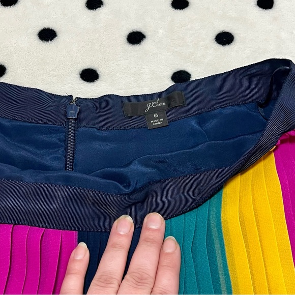 J. Crew Rainbow Sunburst Pleated Midi Skirt Size 6 - Picture 3 of 7